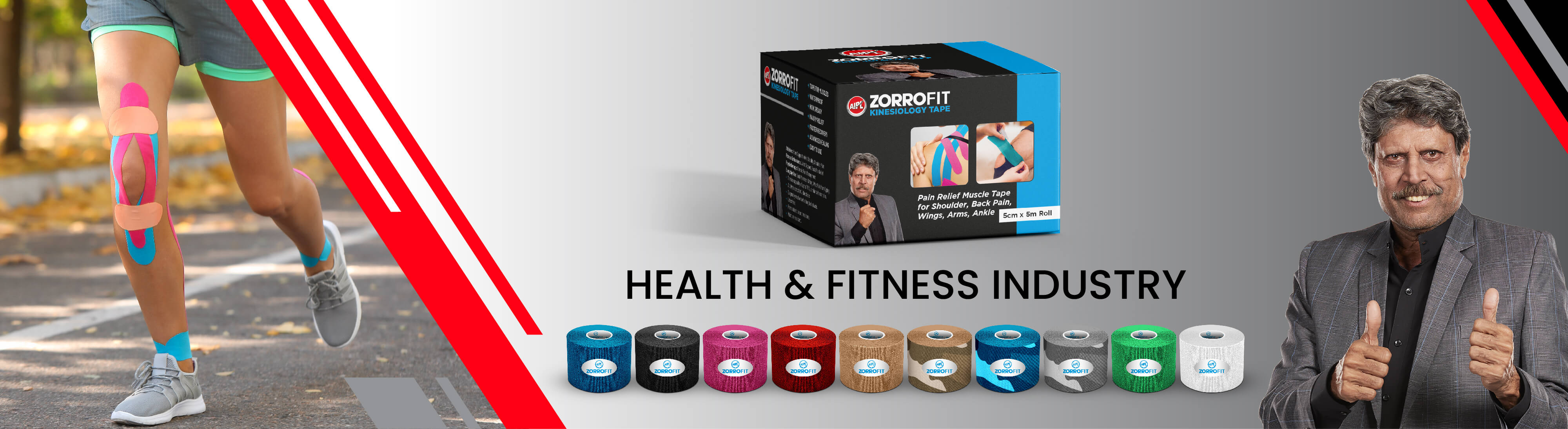 Breathable KT Tape for Muscle Support