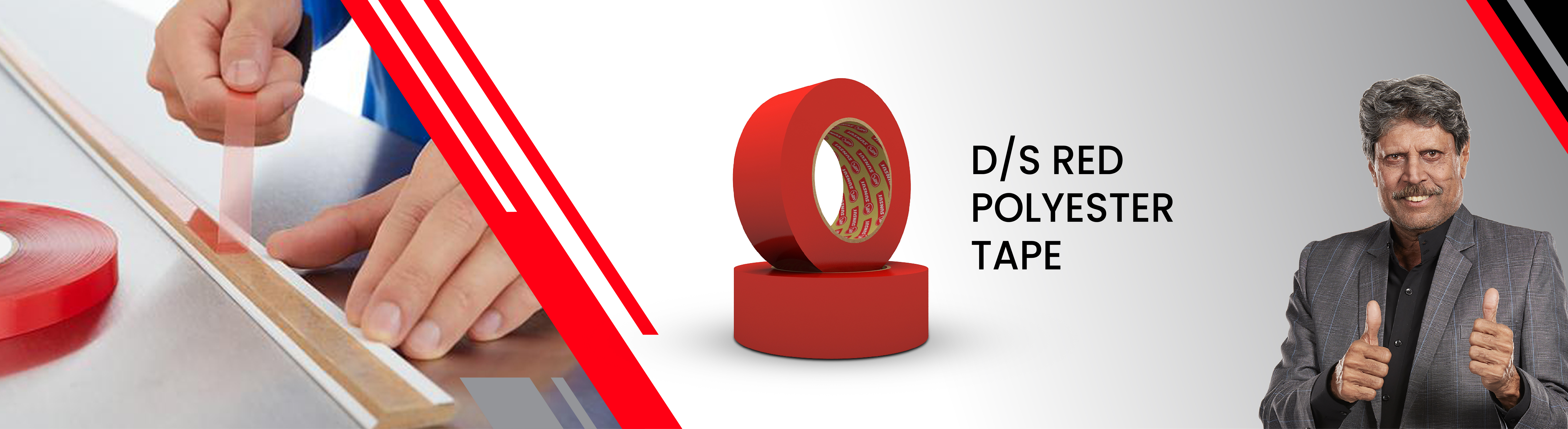 D/S Red Polyester Tape